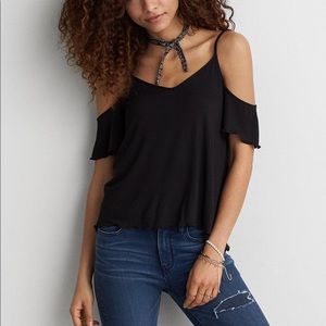 AE White Cold Shoulder top